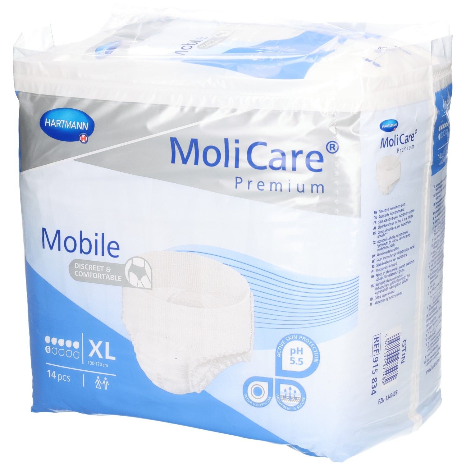 MoliCare Premium Mobile Einweg-Inkontinenzunterwäsche, Größe XL, 14 Stück.