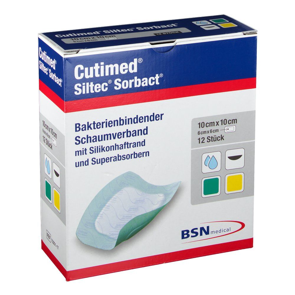 Cutimed® Siltec Sorbact 10 cm x 10 cm
