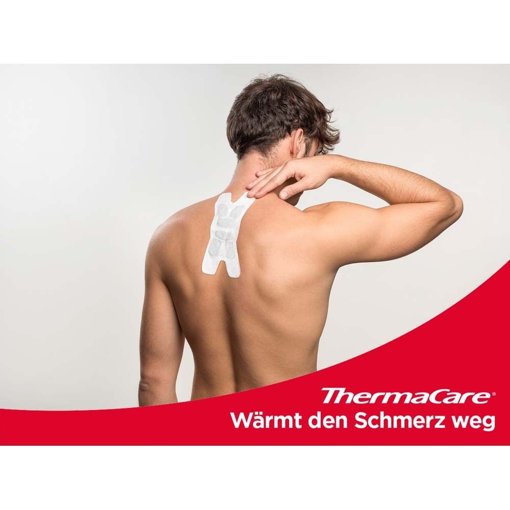 ThermaCare ® bei punktuellen Schmerzen,  kleines ThermaCare Wärmepflaster zur flexiblen Anwendung