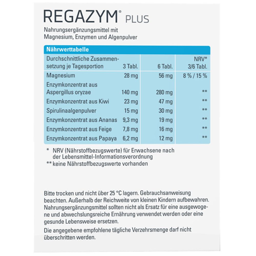 SYXYL REGAZYM® PLUS zur ernährungsphysiologisch sinnvollen Unterstützung für den gesamten Organismus.