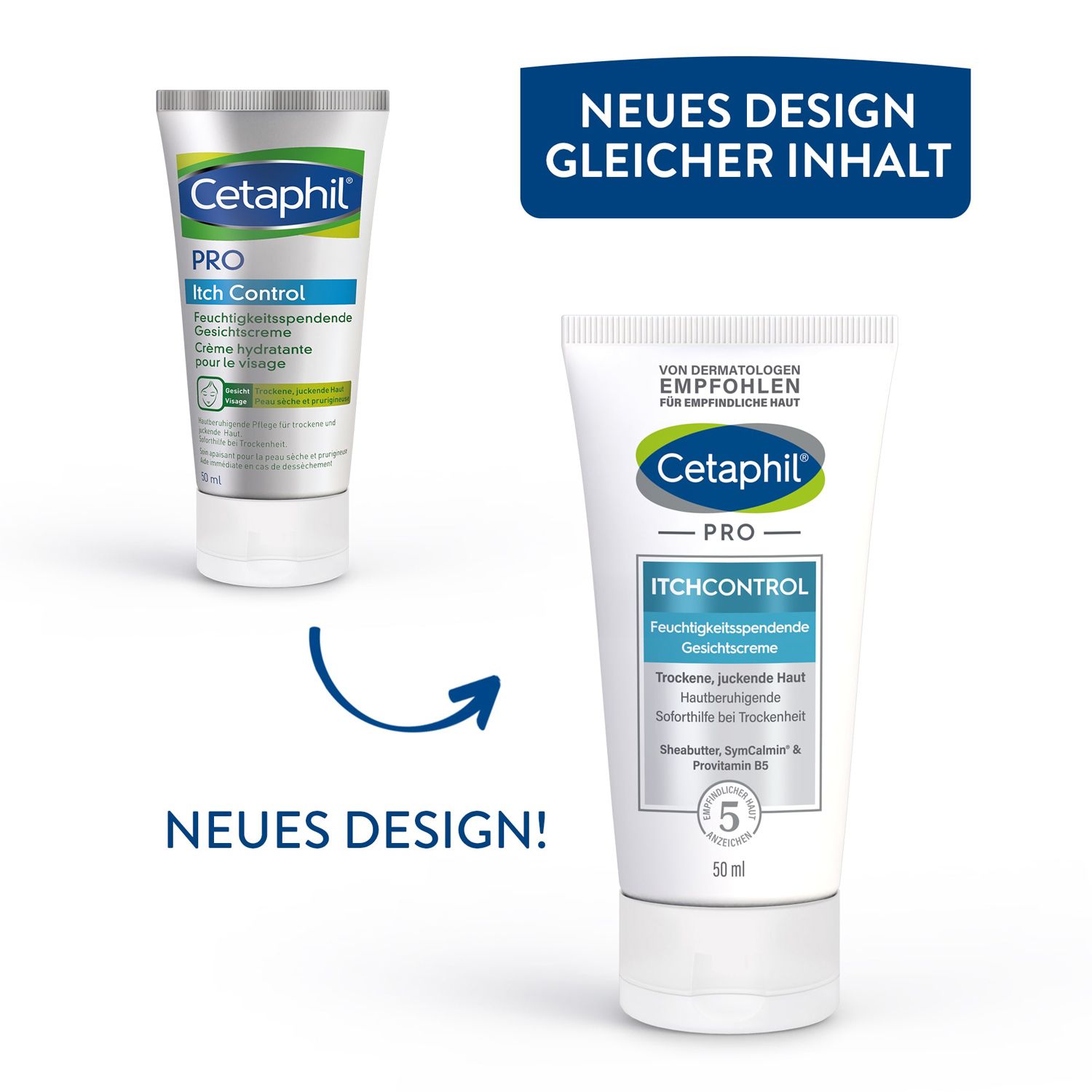 CETAPHIL PRO ItchControl Feuchtigkeitsspendende Gesichtscreme für trockene Haut