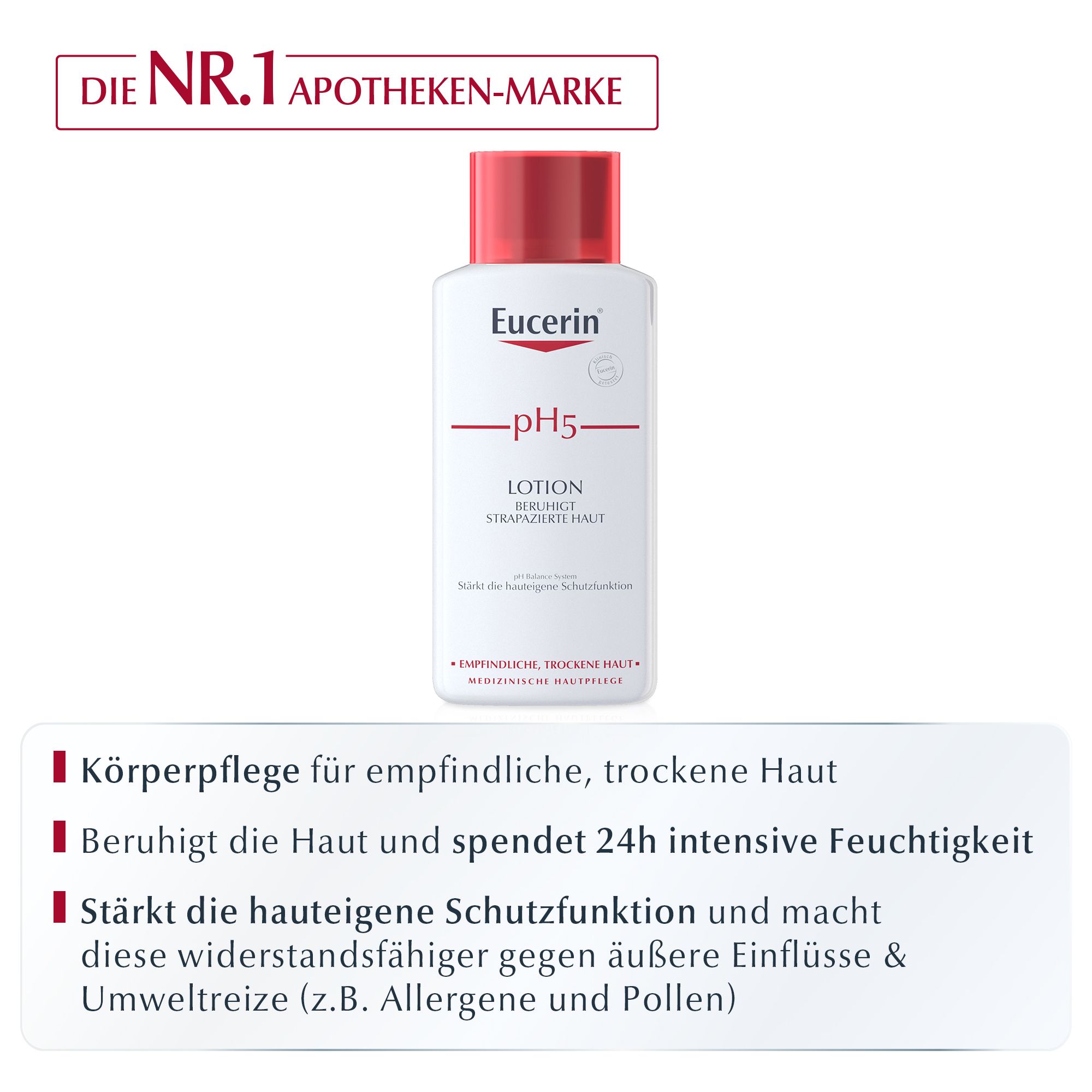Eucerin pH5 Lotion – beruhigt strapazierte, empfindliche und trockene Haut & macht die Haut widerstandsfähiger
