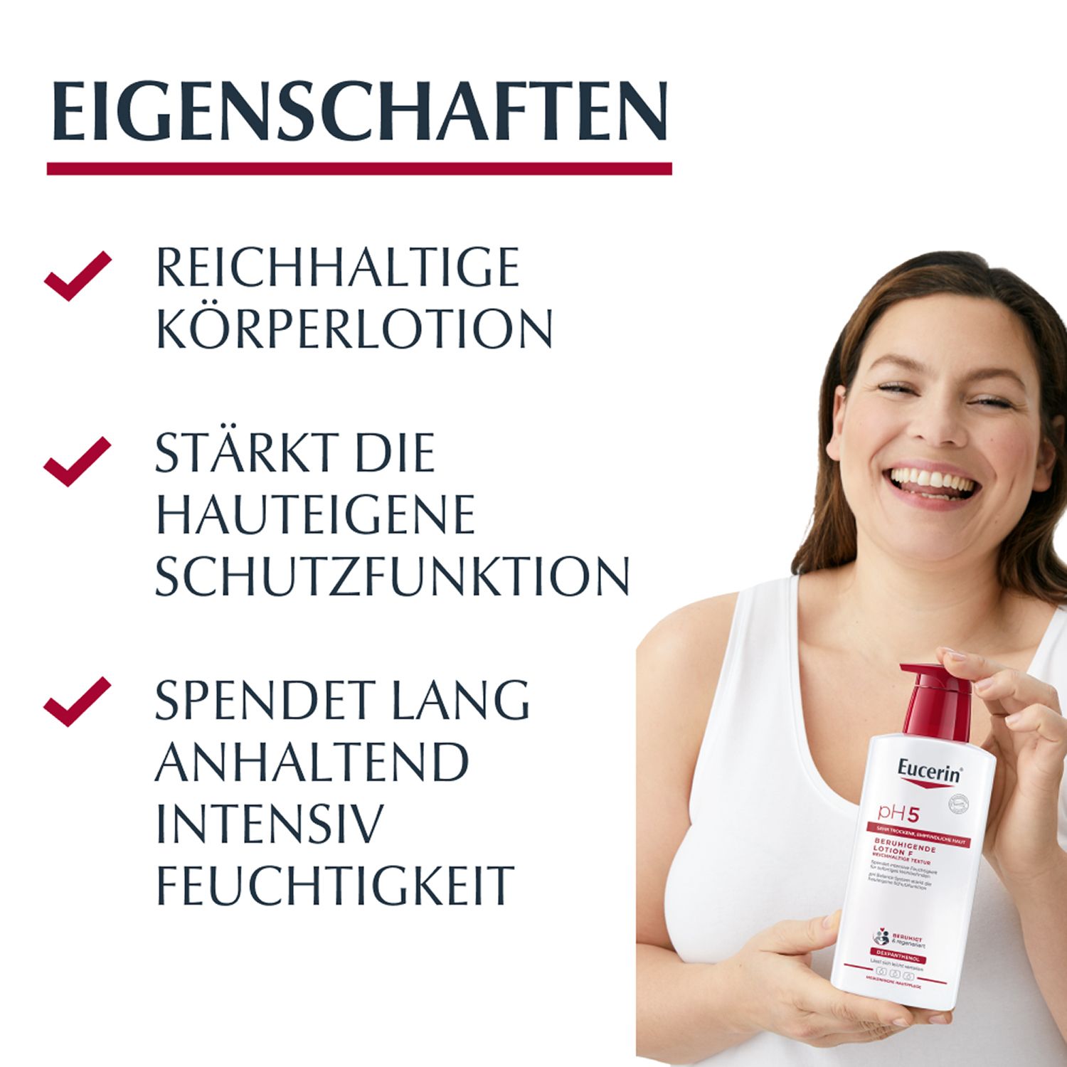 Eucerin® pH5 Reichhaltige Textur Lotion F – beruhigt strapazierte und trockene Haut & macht die Haut widerstandsfähiger