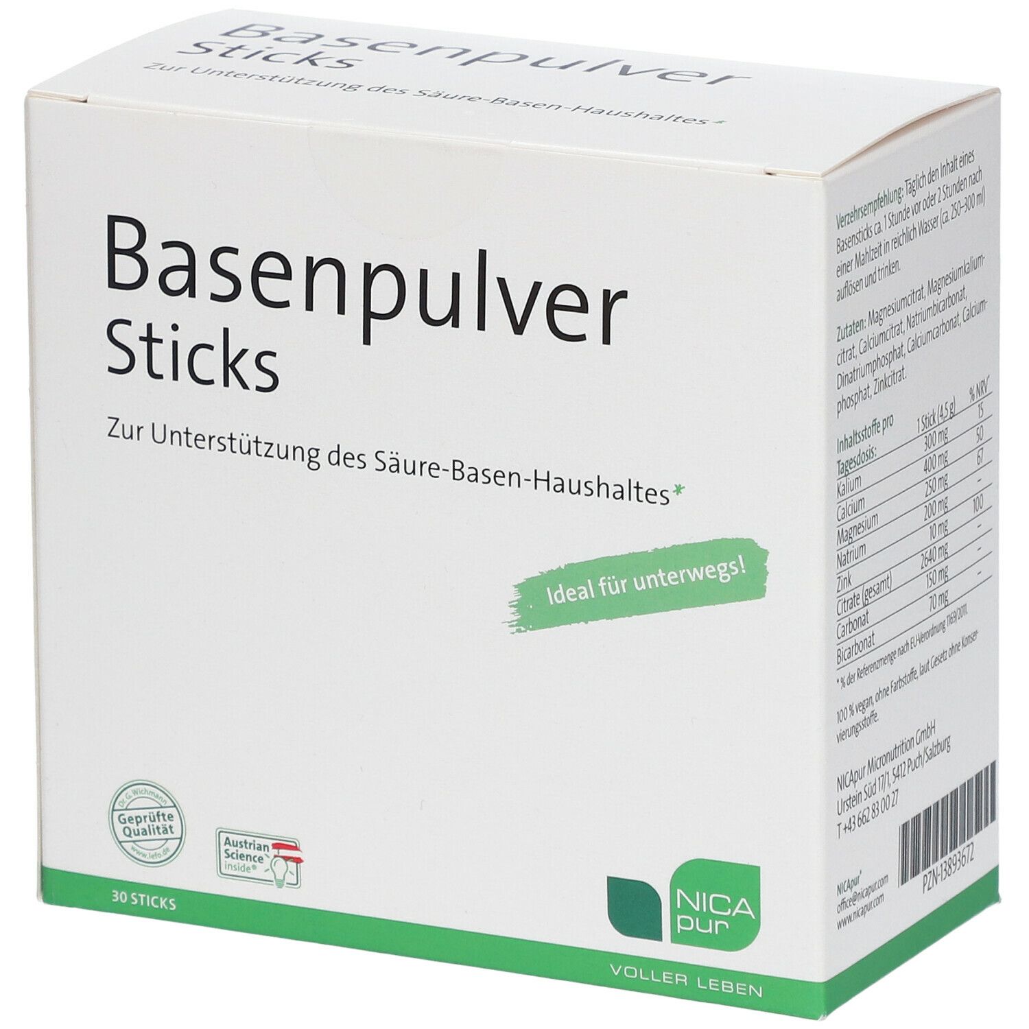 NICApur® Basenpulver Sticks