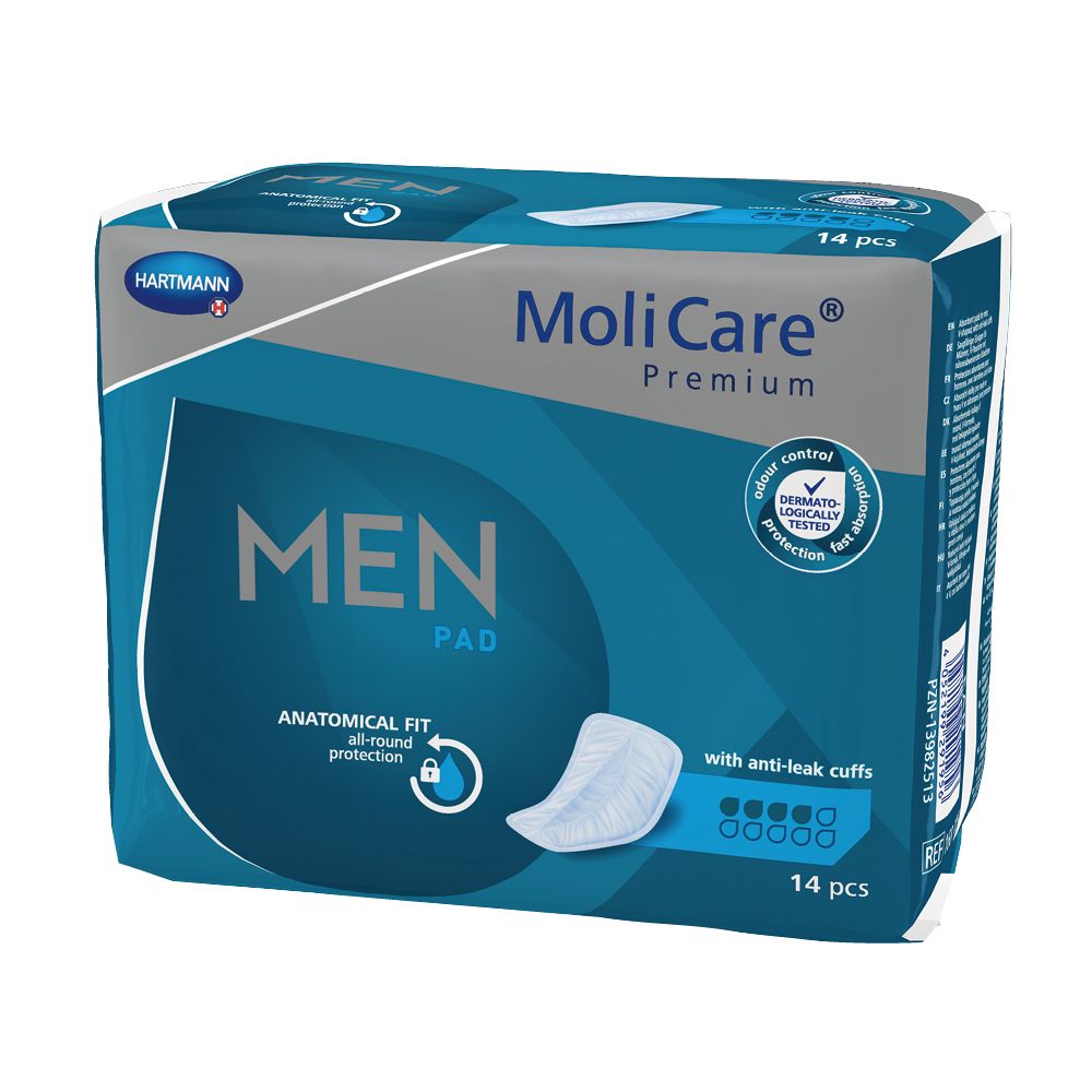 MoliCare Premium MEN Pad 4 Tropfen, speziell für Männer geformte Einlagen bei mittlerer Blasenschwäche