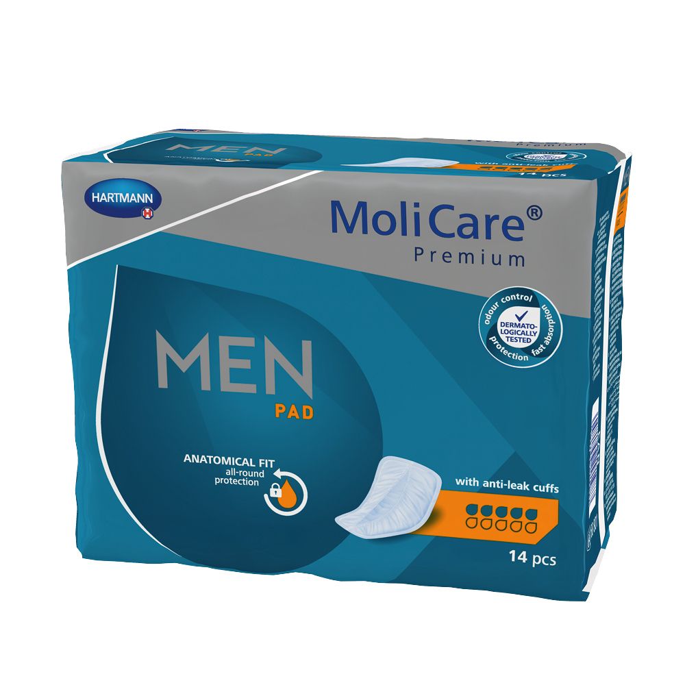 MoliCare Premium MEN Pad 5 Tropfen, speziell für Männer geformte Einlagen bei mittlerer Blasenschwäche