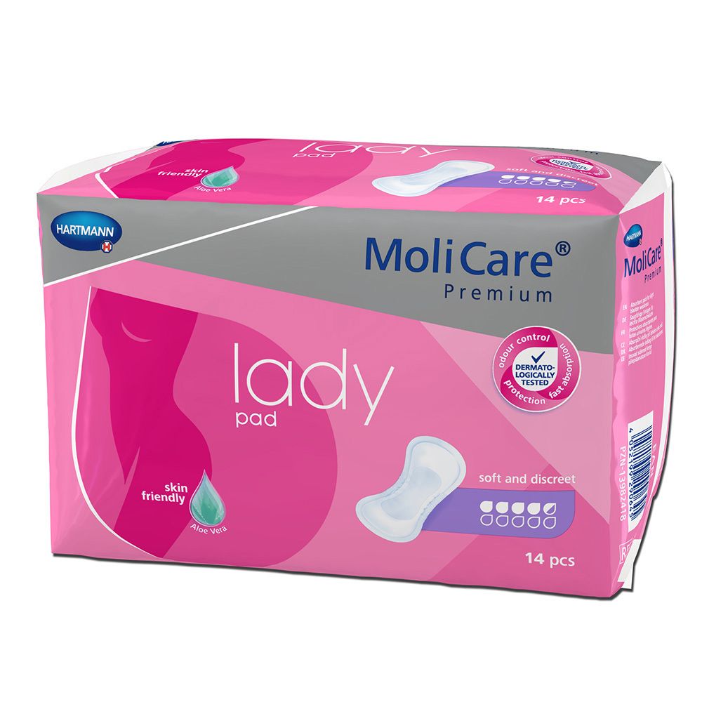 MoliCare Premium lady pad 4,5 Tropfen, Inkontinenzeinlage für Frauen bei Blasenschwäche, Aloe Vera