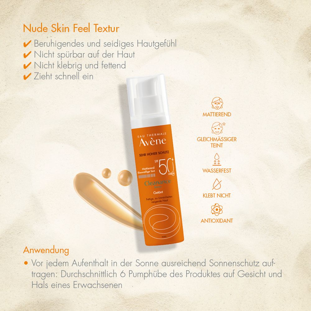 Avène Cleanance Sonne SPF 50+ Getönt
