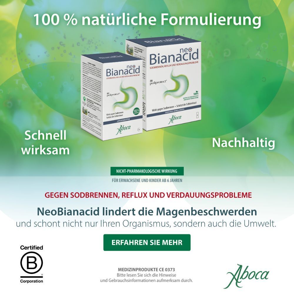 NeoBianacid Lutschtabletten gegen Sodbrennen, Reflux, Verdauungsprobleme Minzgeschmack