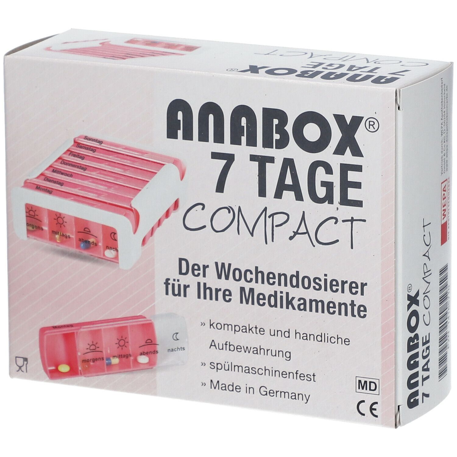 ANABOX® 7 Tage Compact pink/weiß