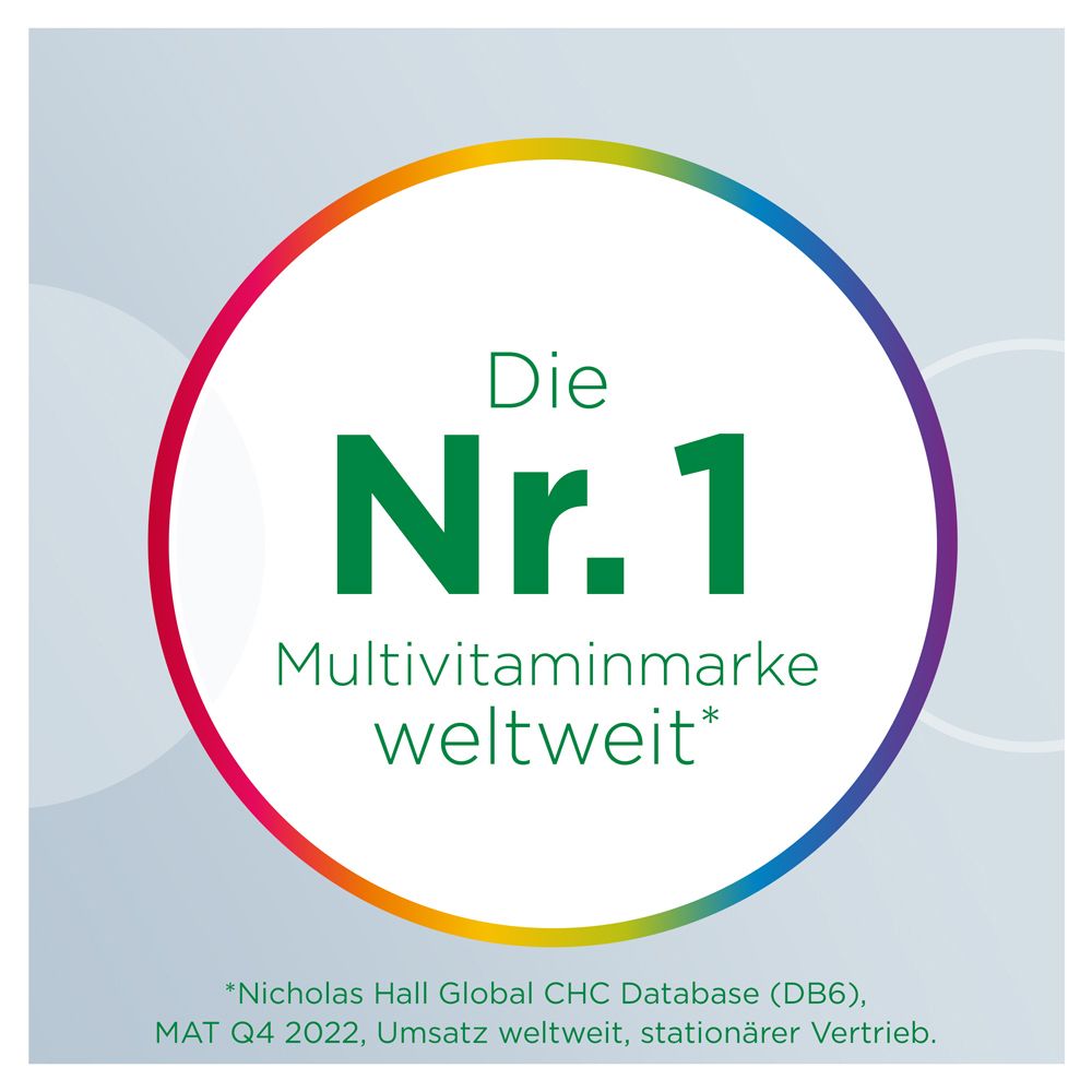 Weißes Fläschchen mit Schraubverschluss. Aufschrift: Centrum von A bis Zink. Grüner Streifen.