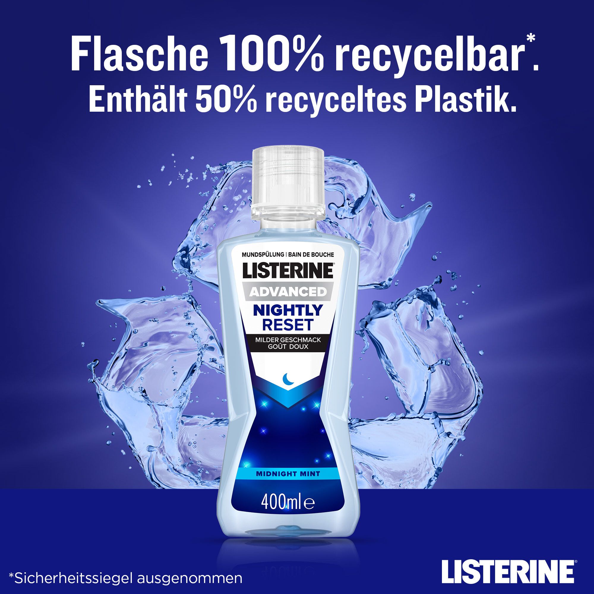 LISTERINE® Advanced Nightly Reset milder Geschmack