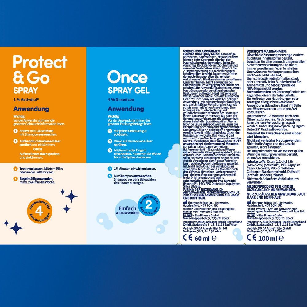 Aufklappbare Packungsbeilage. Informationen zu Anwendung, Inhaltsstoffen und Warnhinweisen. Text in Deutsch.