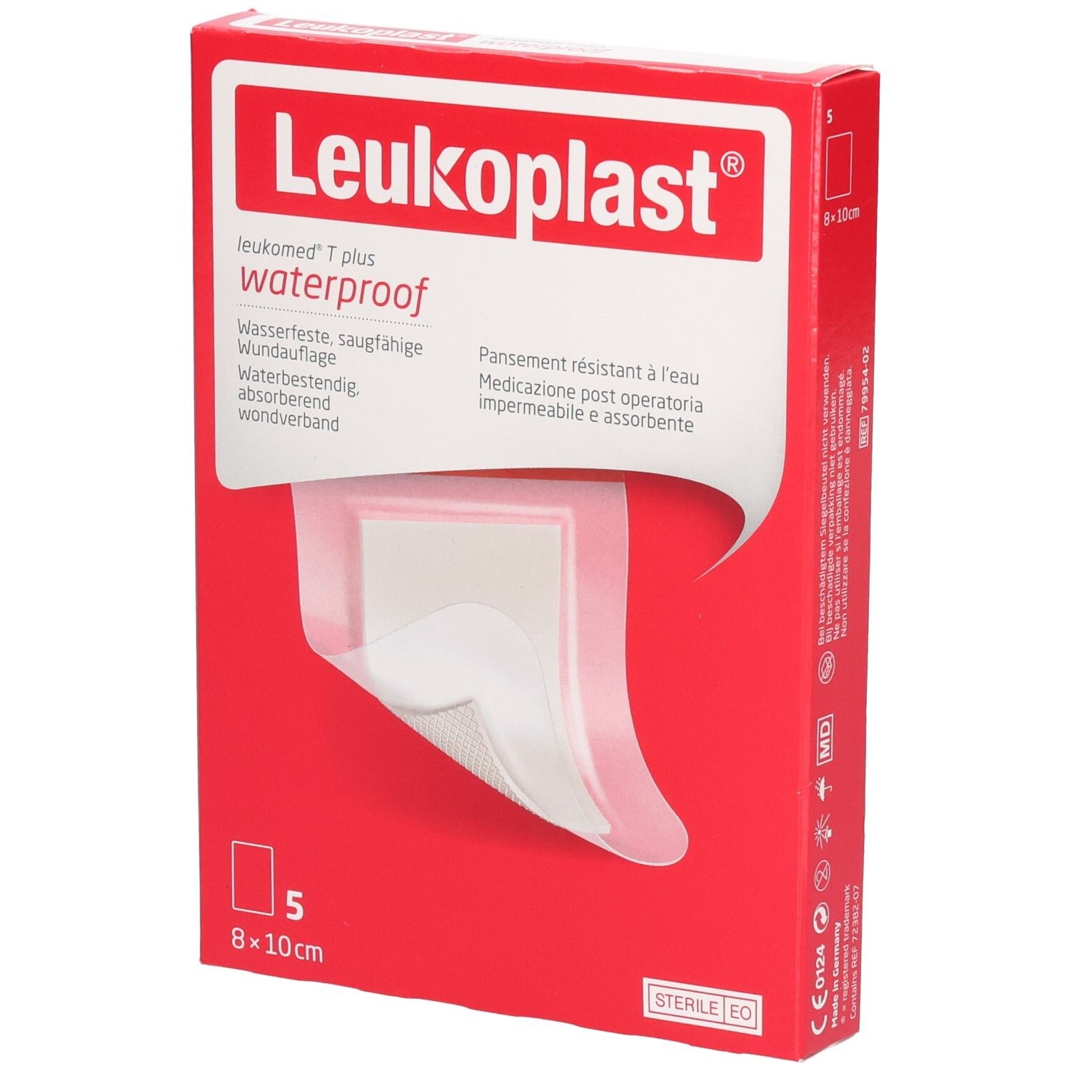 Leukoplast T plus waterproof Wundauflage, 5 Stück, 8x10cm