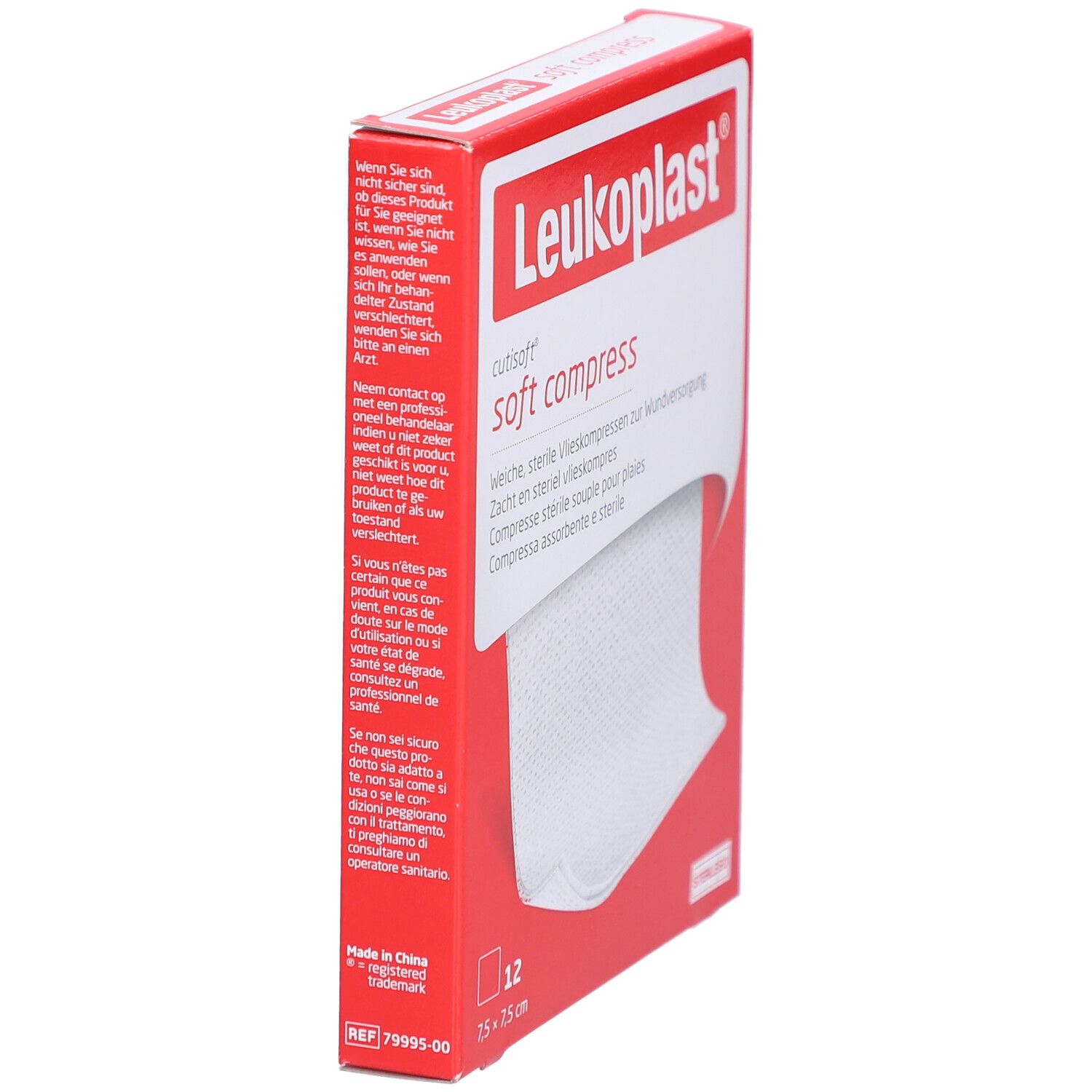Leukoplast cutisoft soft compress, 12 Stück, 7.5x7.5cm