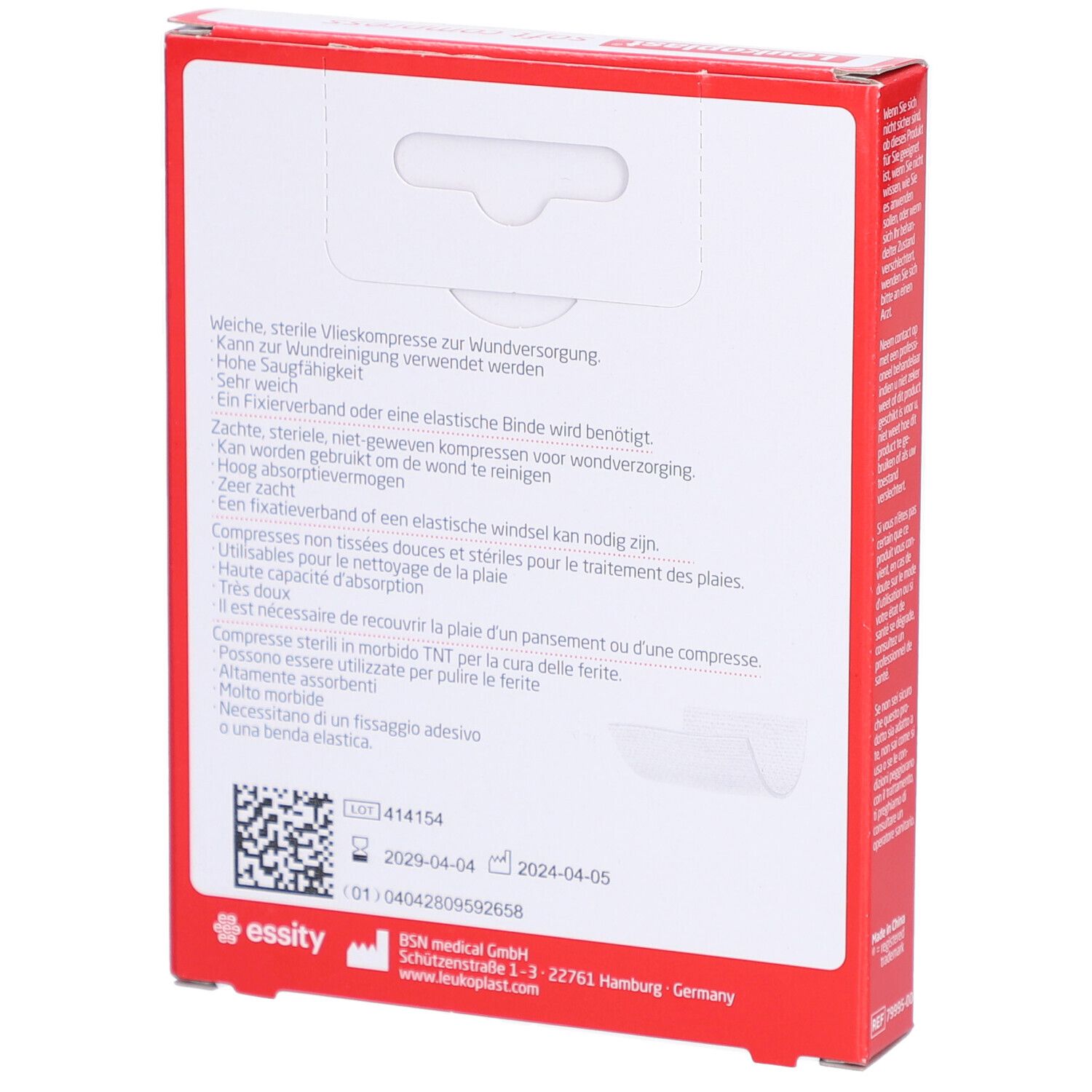 Leukoplast cutisoft soft compress, 12 Stück, 7.5x7.5cm