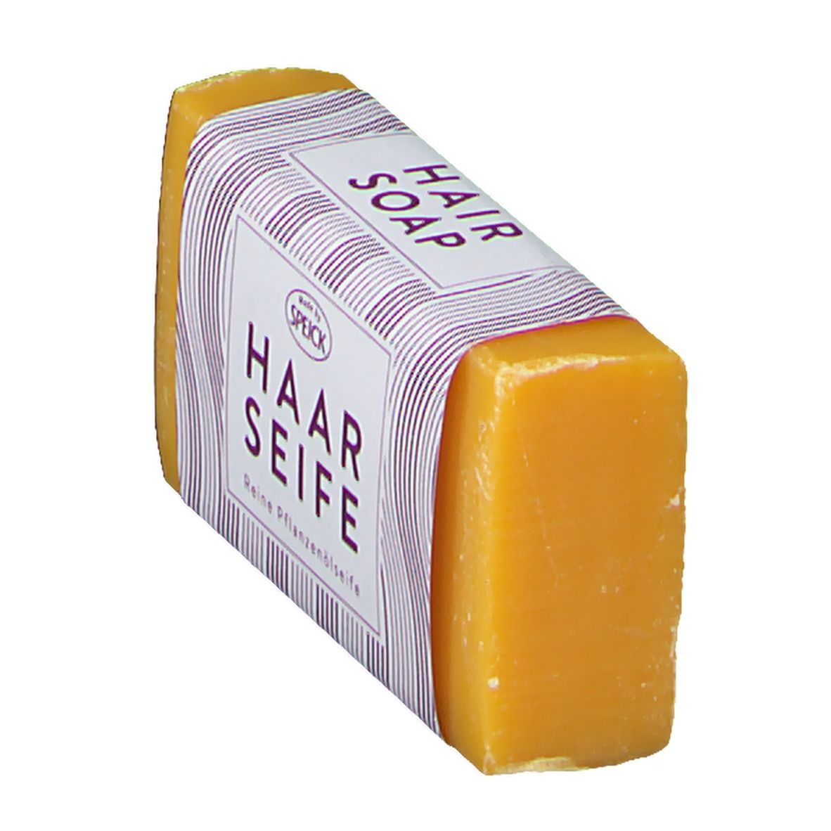 Speick Pflanzenöl Haarseife, reine Pflanzenölseife, 45g, schräg von vorne.