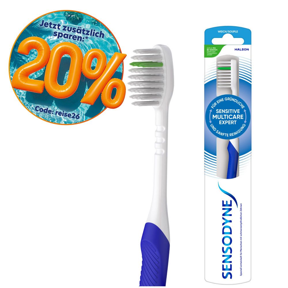 SENSODYNE Sensitive Multicare Expert Zahnbürste mit grünen Borsten, weich. 20% Spar-Angebot.
