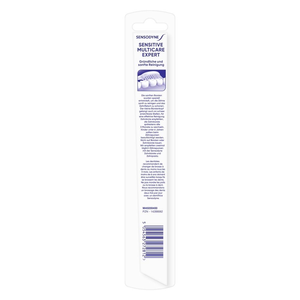 Sensodyne Sensitive Multicare Expert Zahnbürste in Blisterverpackung.