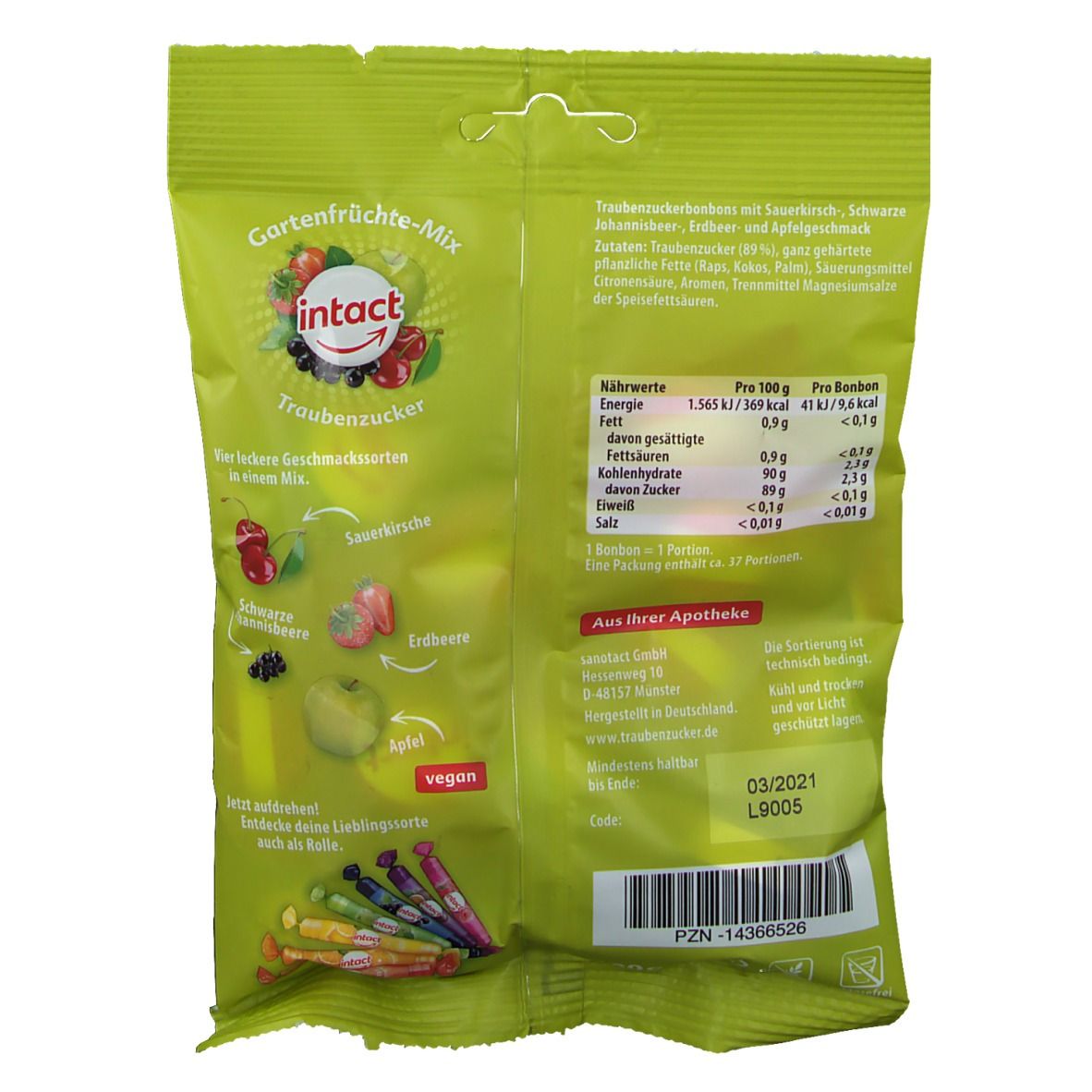 intact® Traubenzucker Gartenfrüchte-Mix
