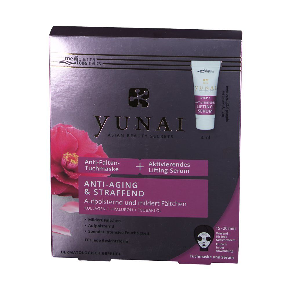 medipharma cosmetics Yunai Anti-Falten-Tuchmaske + Aktivierendes Lifting-Serum