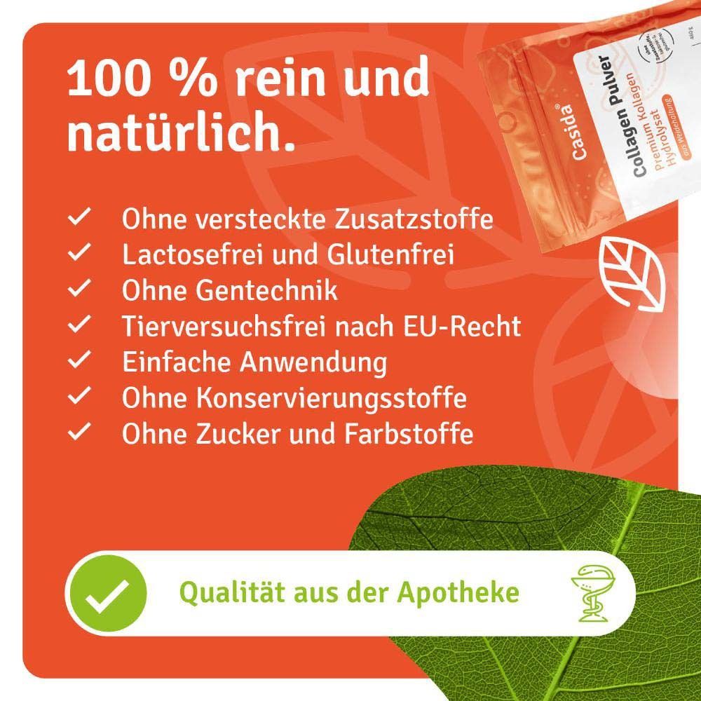100% rein und natürlich. Ohne versteckte Zusatzstoffe, Laktose, Gluten, Gentechnik. Apothekenqualität.