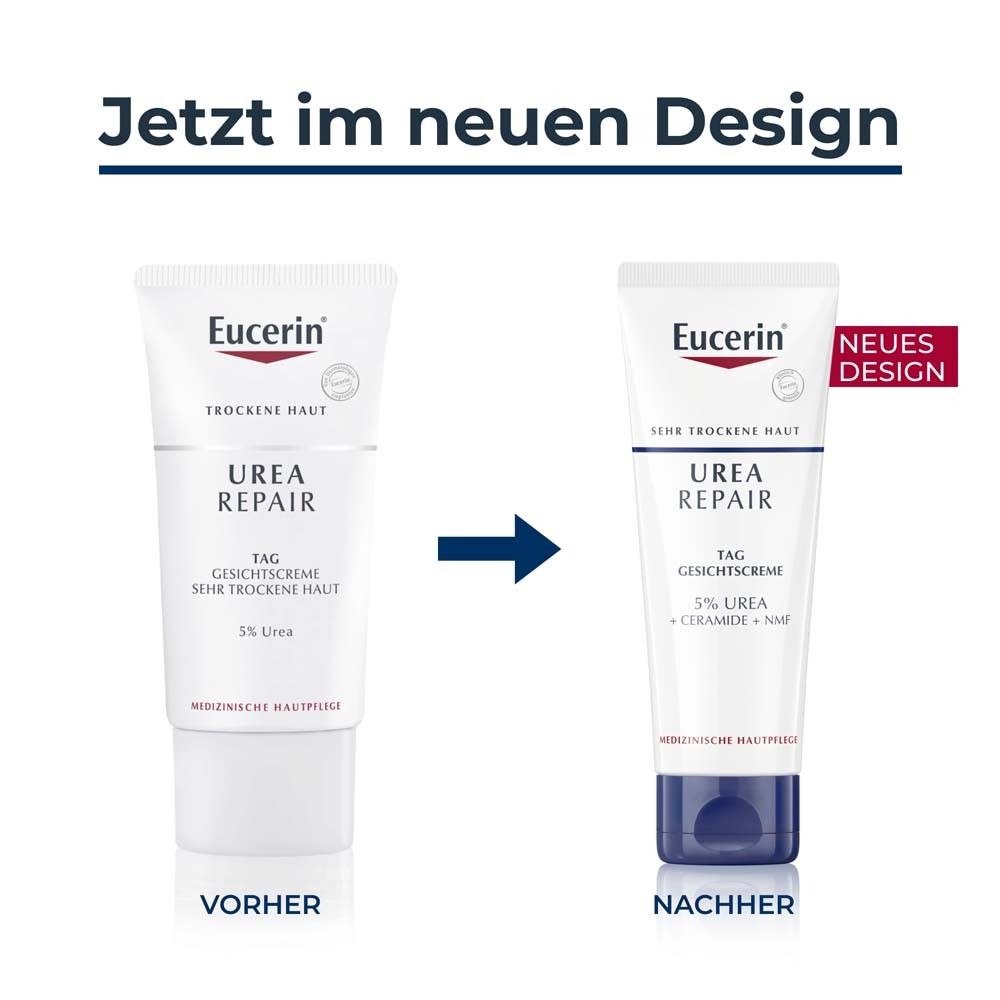 Eucerin Urea Repair Tag Gesichtscreme 5% – Intensive Feuchtigkeitspflege bei trockener bis sehr trockener Haut