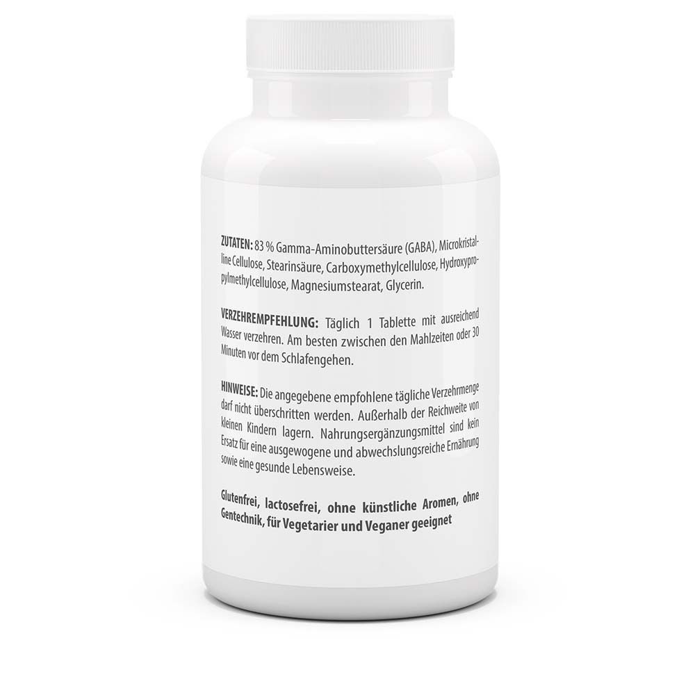 Rückseite der weißen Flasche. Text: Zutaten, Verzehrempfehlung, Hinweise. Für Vegetarier und Veganer geeignet.