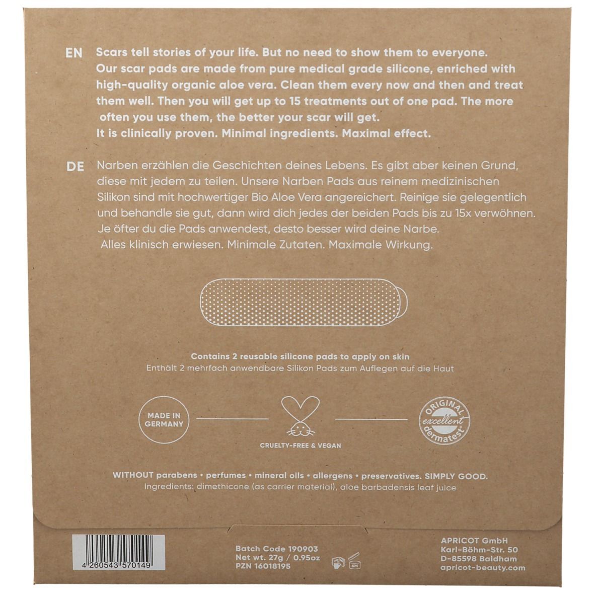 APRICOT Silicon care® Narben Pads