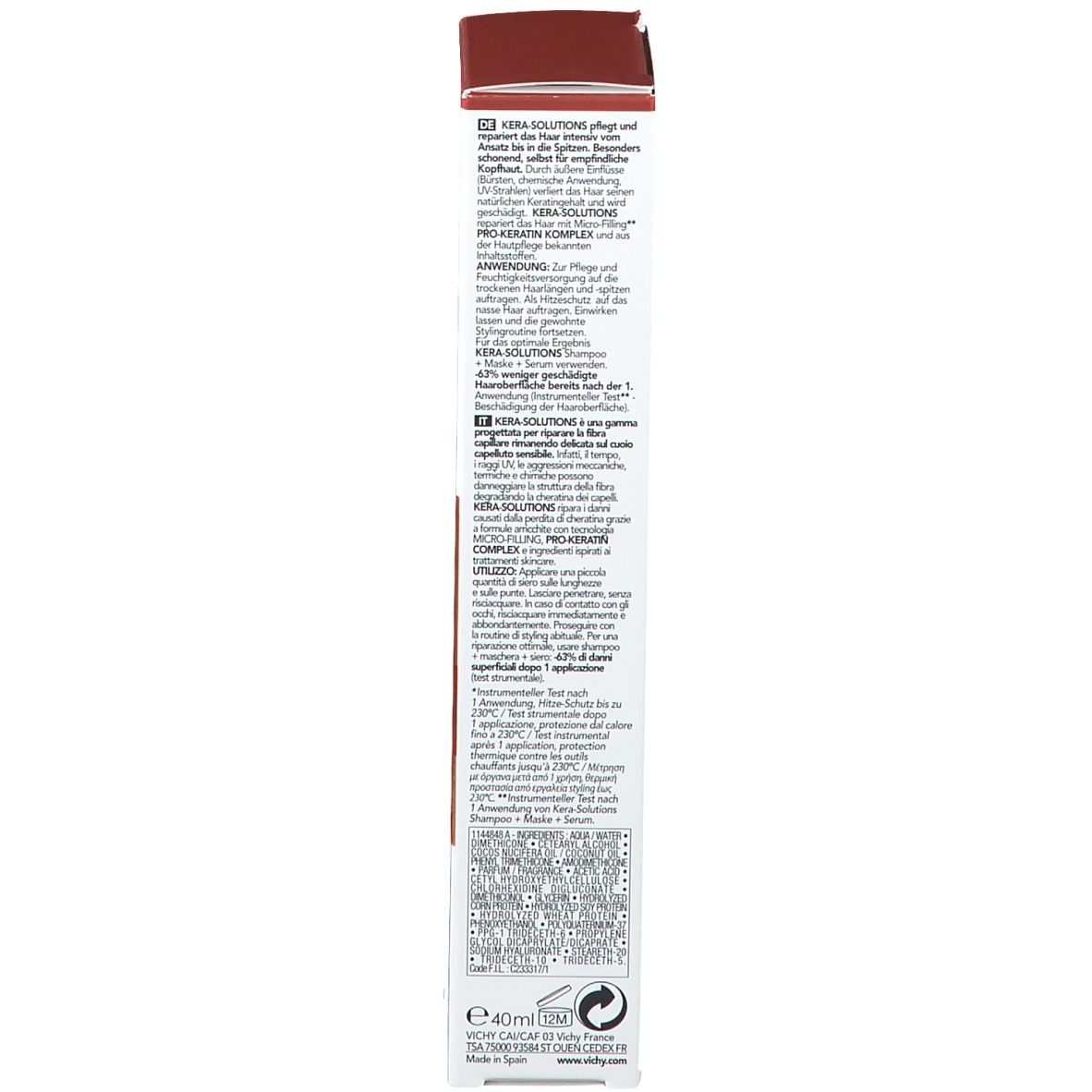 VICHY DERCOS Kera-Solutions Haarserum mit Hyaluron