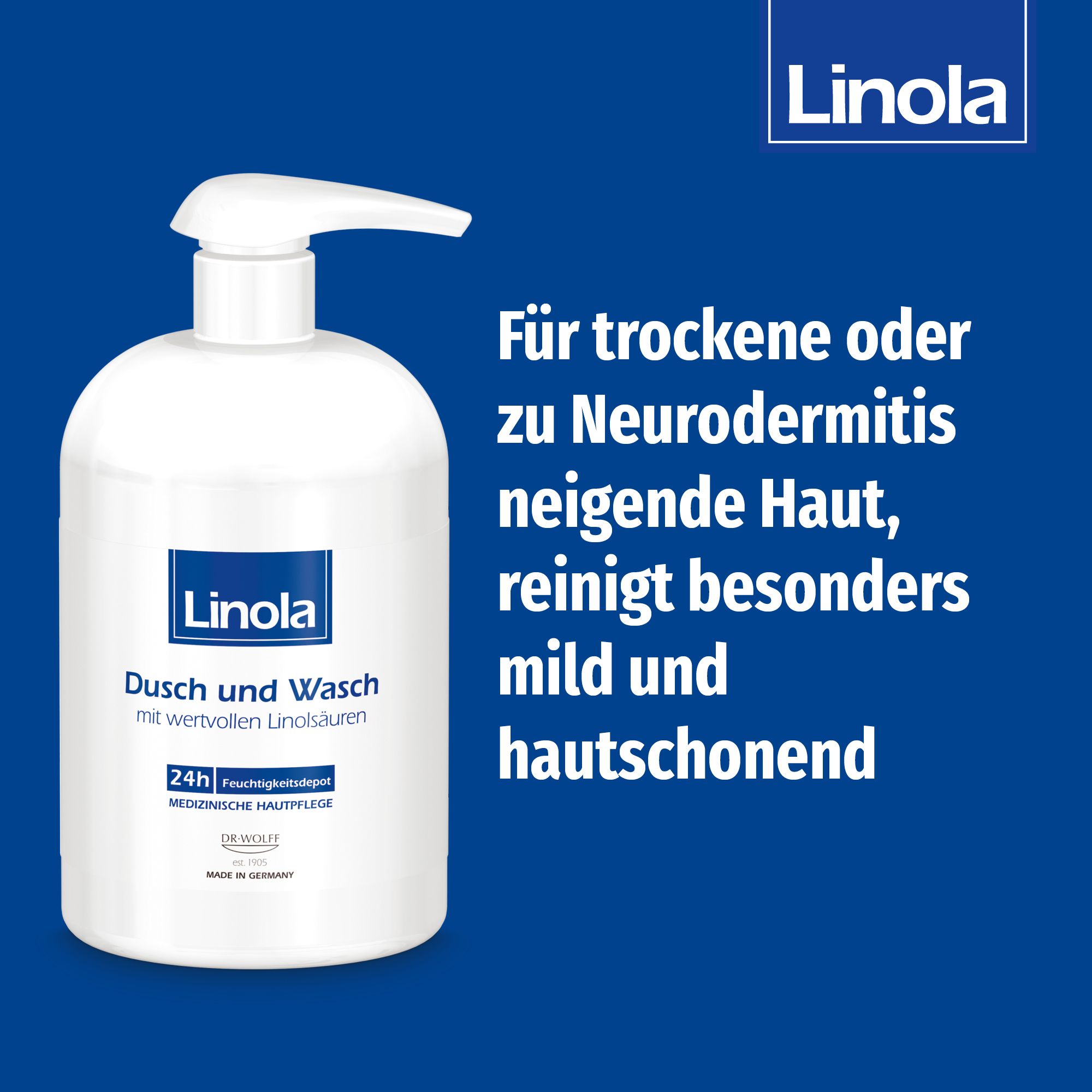 Linola Dusch und Wasch - Duschgel für trockene oder zu Neurodermitis neigende Haut