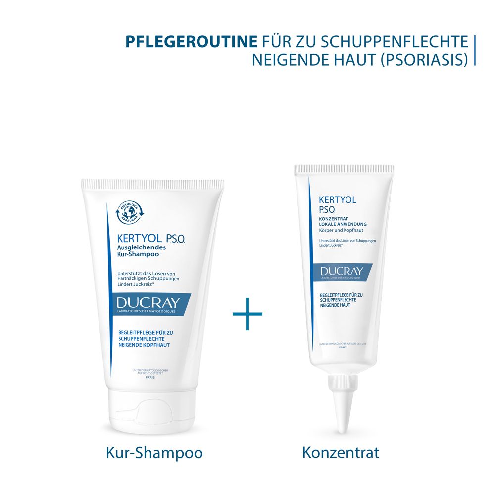 Ducray KERTYOL PSO Shampoo - Anti-Schuppen-Shampoo bei Psoriasis und extrem trockener Kopfhaut mit Rötungen