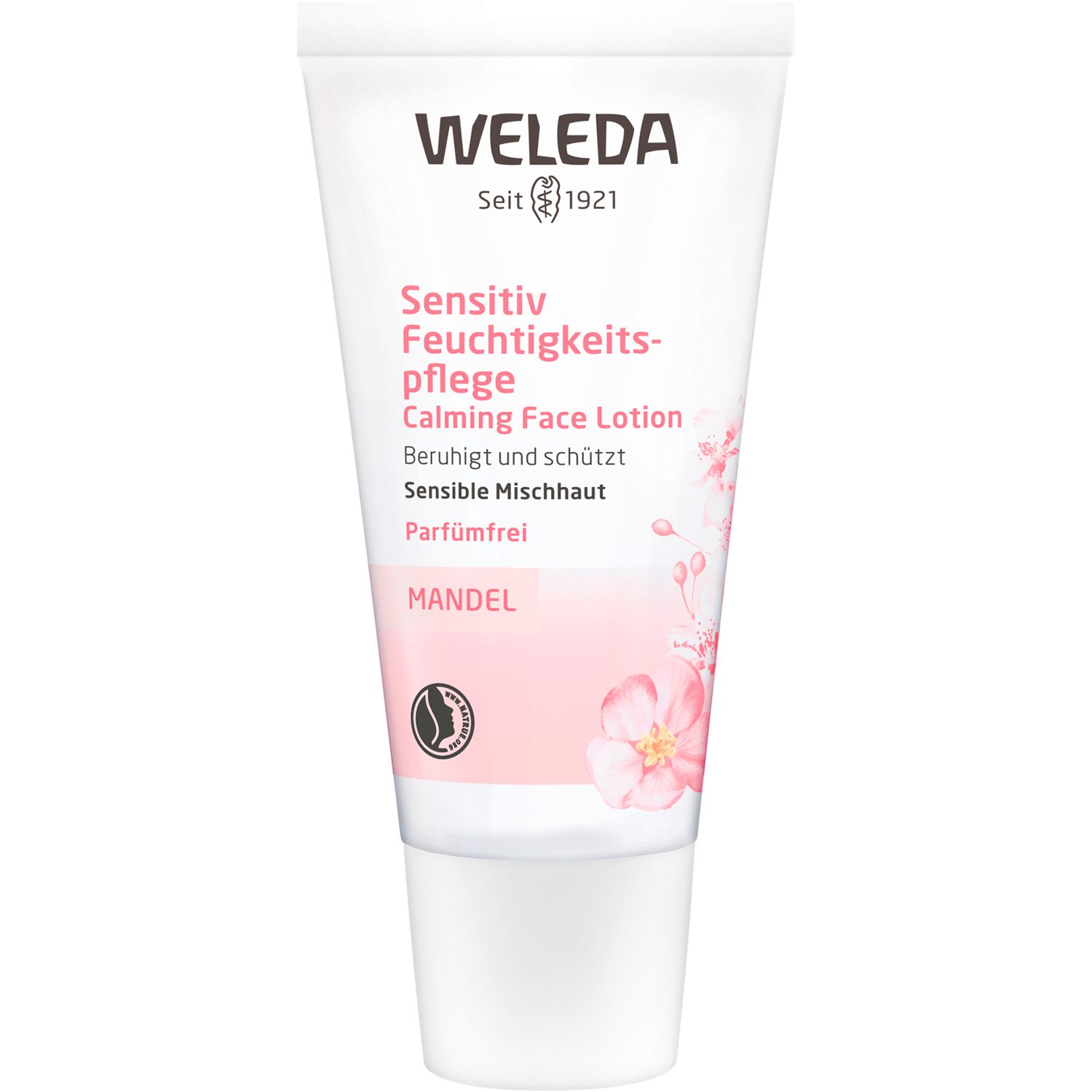 Weleda Sensitiv Feuchtigkeitspflege Mandel - unparfümierte, sanfte Creme für empfindliche Mischhaut