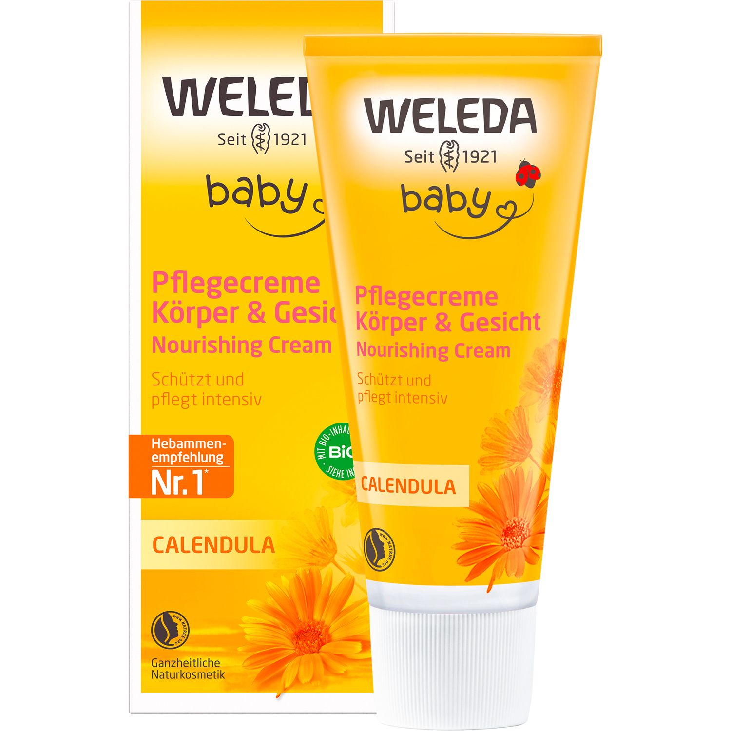 Weleda Baby Pflegecreme Calendula Körper & Gesicht - Körperpflege, schützt und pflegt intensiv