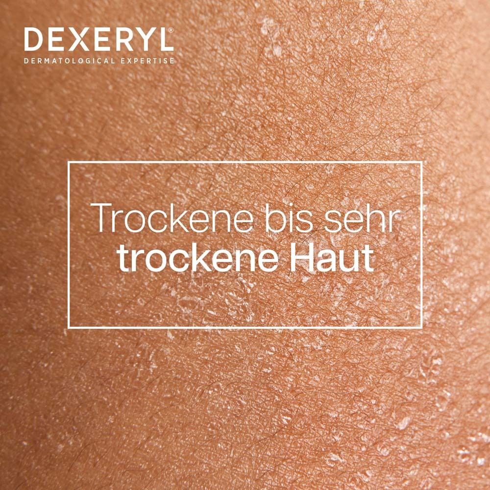 Nahaufnahme trockener Haut. Text: Trockene bis sehr trockene Haut.
