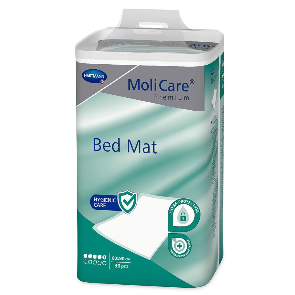 MoliCare Premium Bed Mat 5 Tropfen 60x90 cm ​Bettschutzeinlage mit flüssigkeitsundurchlässiger Folienrückseite