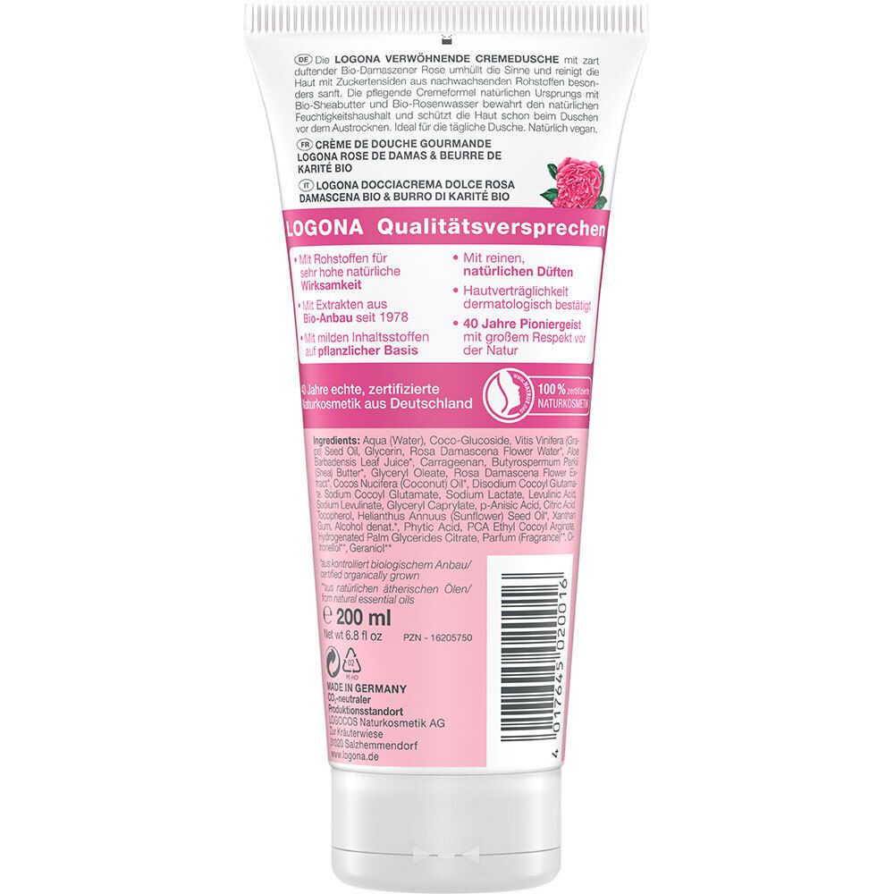LOGONA verwöhnende Cremedusche Bio Damaszener Rose