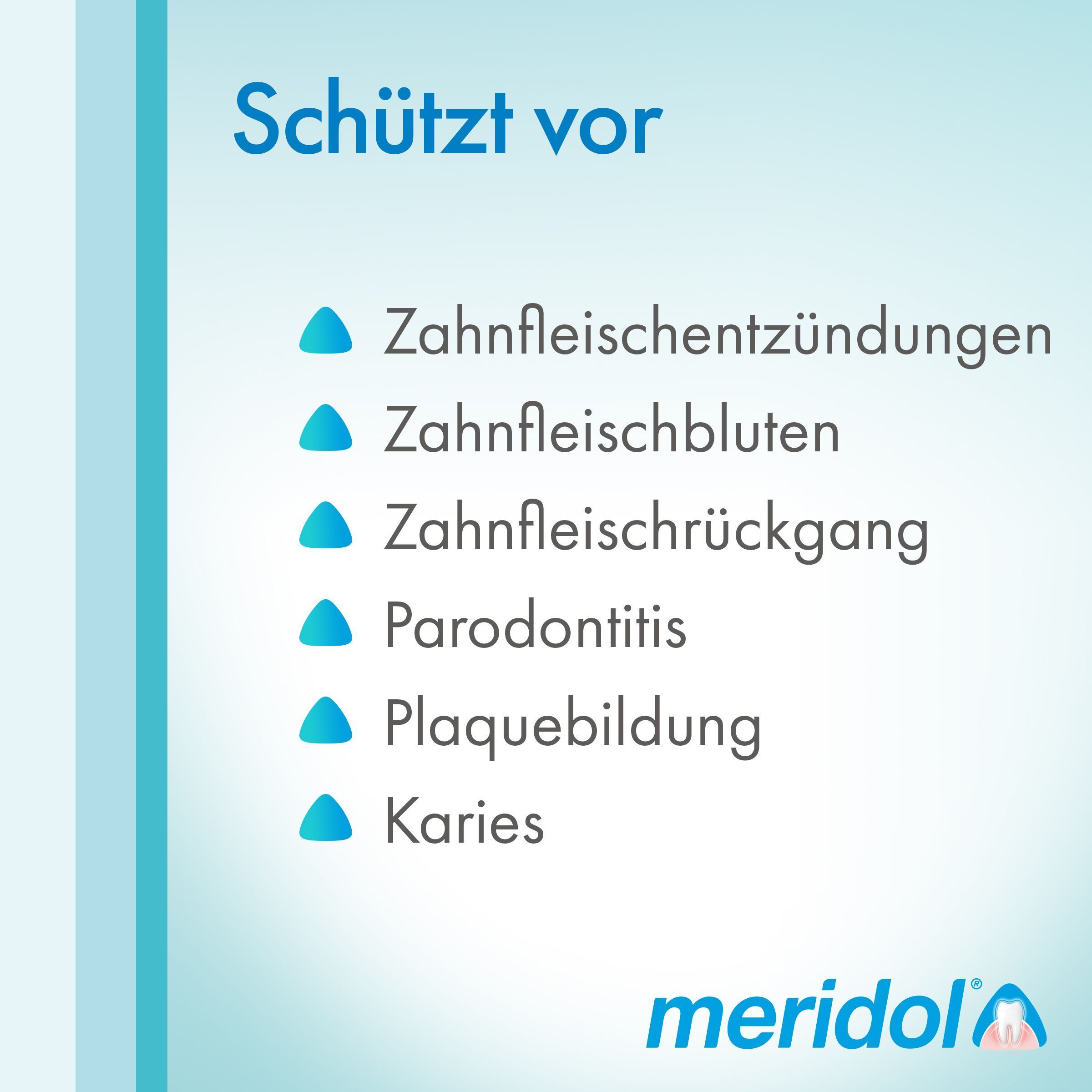 meridol Probier Set: Zahnbürste + Zahnpasta + Mundspülung