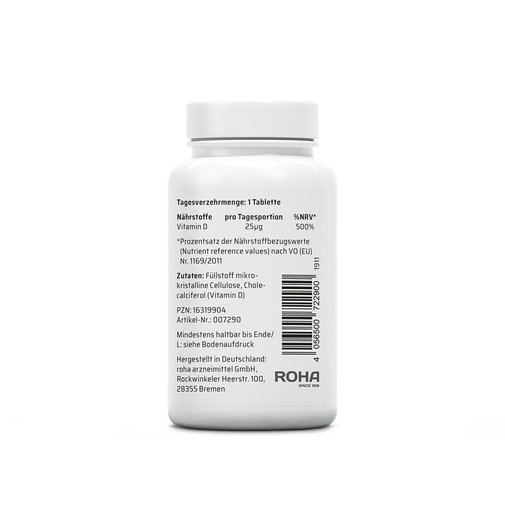 Rückseite der weißen Flasche. Angaben zu Nährstoffen, Inhaltsstoffen, PZN, Artikelnummer und Hersteller. Mindestens haltbar bis Ende.