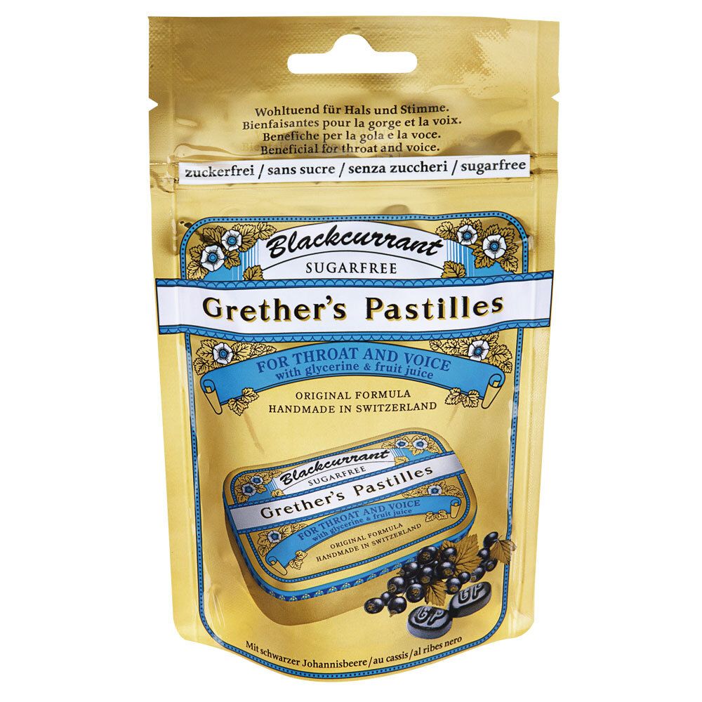 GRETHER'S PASTILLES Schwarze Johannisbeere zuckerfrei Nachfüllbeutel