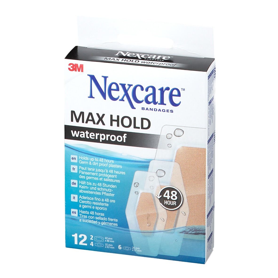 Nexcare™ Max Hold waterproof Pflasterstrips 3 Größen