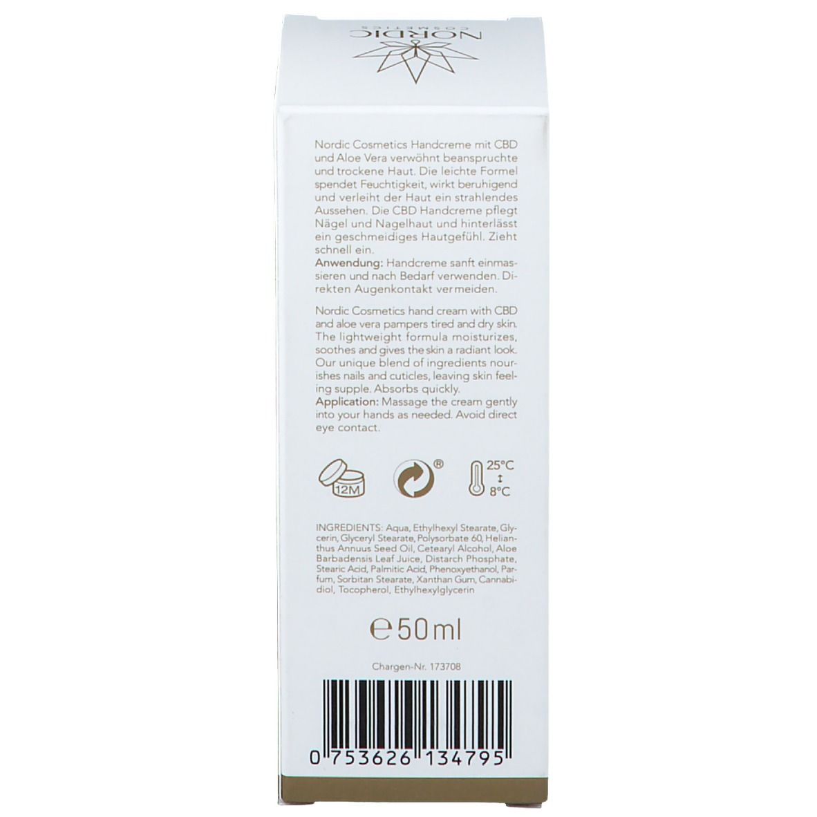 Nordic Cosmetics Handcreme CBD + Aloe Vera