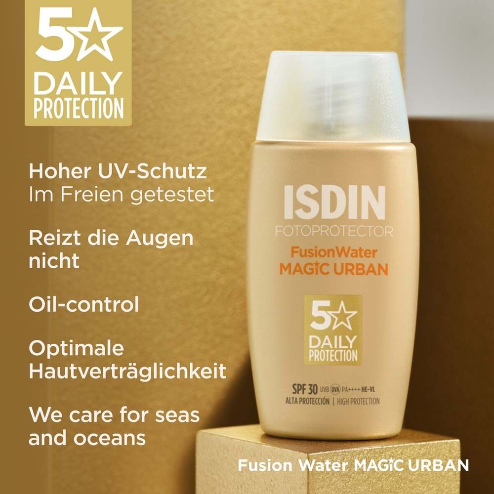 Fotoprotector ISDIN Fusion Water Urban LSF 30 ultraleichte Sonnencreme für das Gesicht