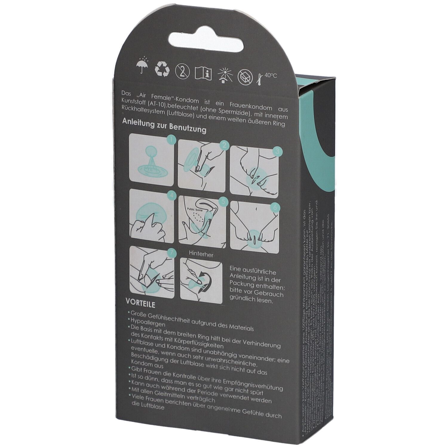 Pasante *Internal Condom* Femidom, latexfreie Frauenkondome für hormonfreie Verhütung