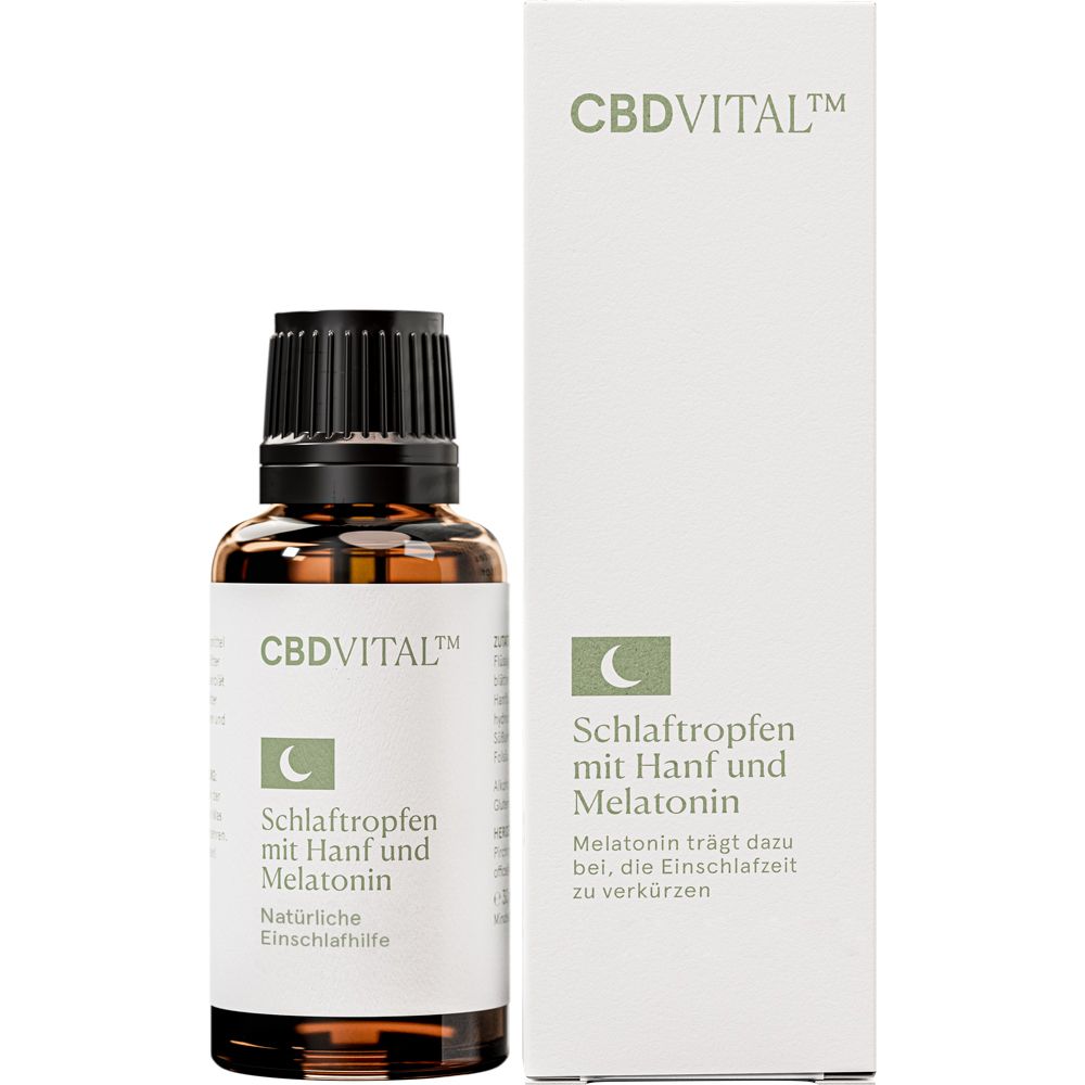 CBD VITAL Schlaftropfen mit Hanf und Melatonin