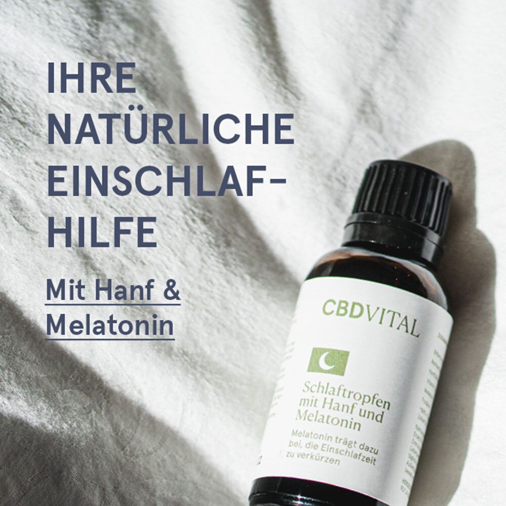 CBD VITAL Schlaftropfen mit Hanf und Melatonin