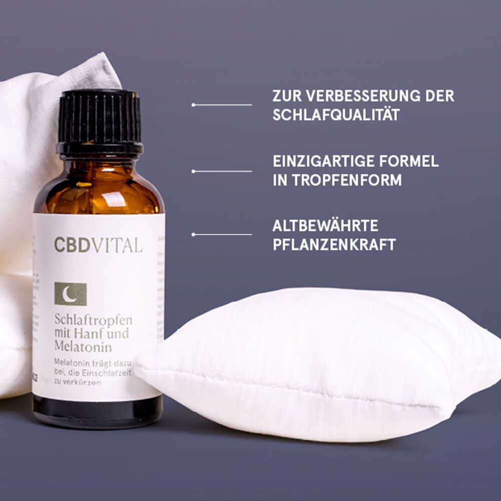 CBD VITAL Schlaftropfen mit Hanf und Melatonin