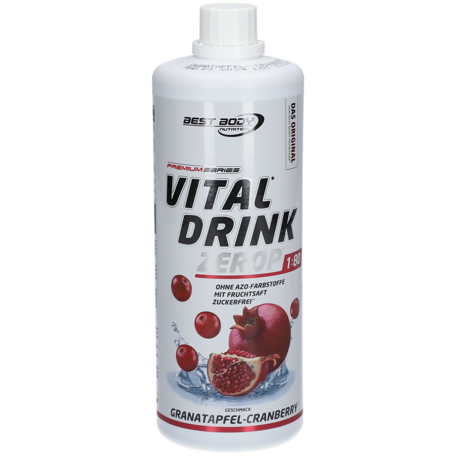 BEST BODY NUTRITION VITAL DRINK ZEROP® GRANATAPFEL CRANBERRY 1000 ml