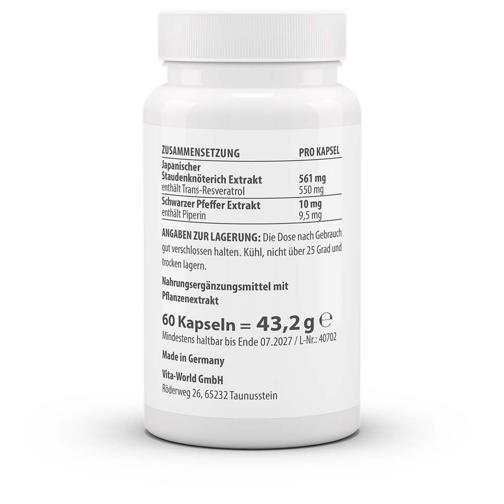 Rückseite der Flasche. Auflistung der Inhaltsstoffe und Nährwerte pro Kapsel. Informationen zur Lagerung.