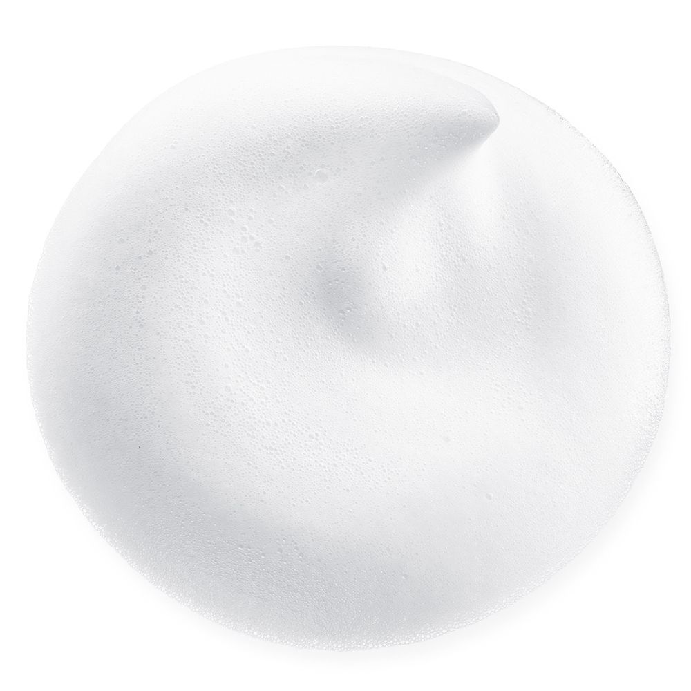 Nahaufnahme von weißem Schaum auf weißem Hintergrund. Textur sichtbar.